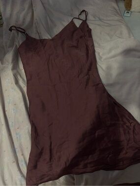 Cloud hunter Silky Mauve Slip Dress with Spaghetti Straps